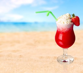 Obraz premium Cocktail, Daiquiri, Strawberry.