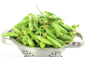fresh green peas vegetable in white background