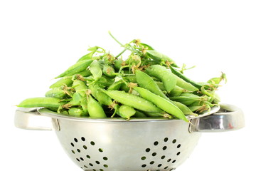 fresh green peas vegetable in white background