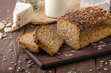 Whole wheat bread baked at home