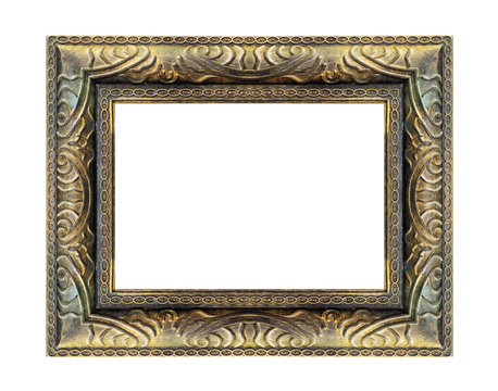 picture frame ancient vintage isolated on white background