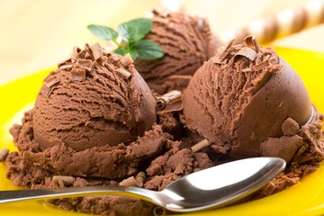 Dessert, cacao, scoop.