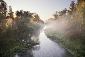Fototapeta na wymiar Morning summer river