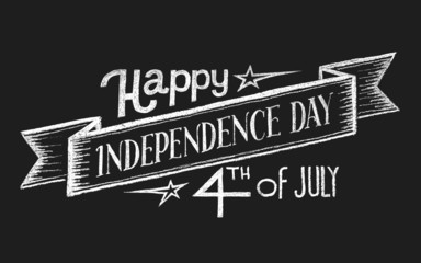 Fototapeta premium Independence day. Chalk lettering