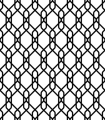 Naklejka premium Black and white geometric seamless pattern with line, abstract b