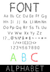 Vector font: alphabet and numbers