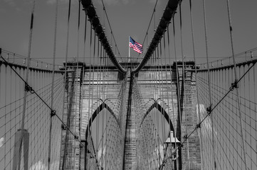 Fototapeta premium Arches of Brooklyn Bridge in NYC