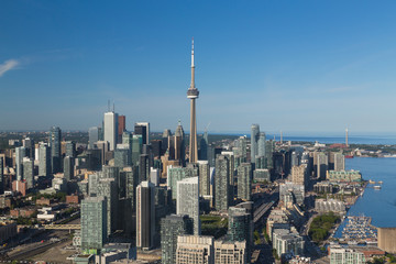 Fototapeta na wymiar Downtown Toronto from the air