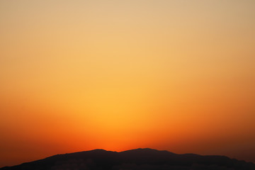 Bright orange and yellow colors sunset sky