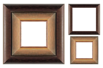 wooden picture frame isolated