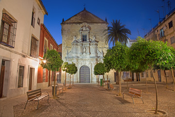 Cordoba - The church of St. Francis and Eulogius at dusk.