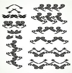 Vintage border curled set seamless vector illustration