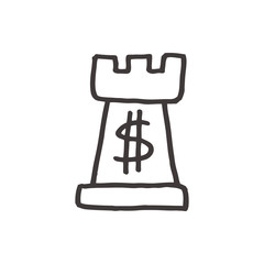 castle doodle drawing