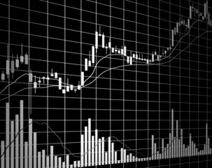 Candle stick graph chart of stock market investment trading