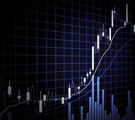 Candle stick graph chart of stock market investment trading