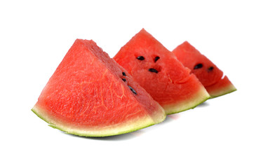 sliced watermelon on white background