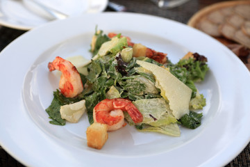 Caesar salad with shrimps