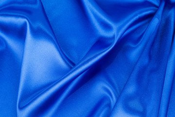 Blue silk drapery. 