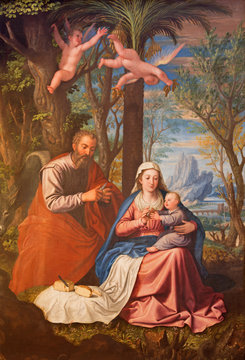 Granada - The Holy Family painting in main nave of church Monasterio de la Cartuja  by Fray Juan Sanchez Cotan (1560 - 1627).