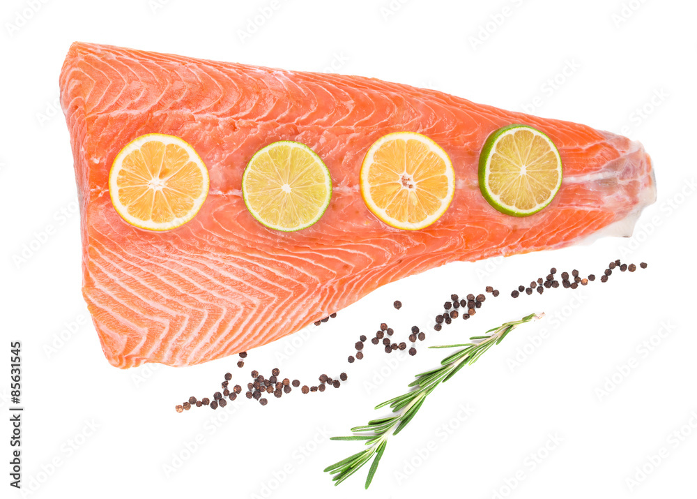 Wall mural fresh salmon steak