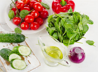 Ingredients for vegetable salad