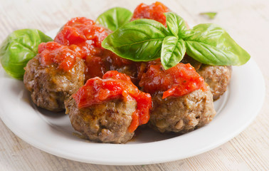 Meatballs with basil