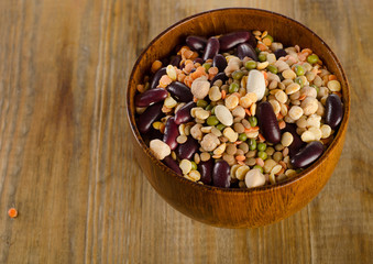 Multicolored mixed dried beans