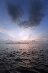 Sunset in the tropical sea