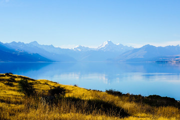 View on Aoraki/Mount Cook and Lake Pukaki