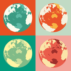 World globe maps. Vector illustration. Business background.