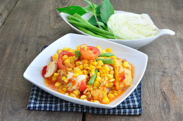 Popcorn Salad ,Spicy Thai Food.