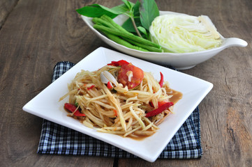 Papaya Salad, Spicy Thai Food.