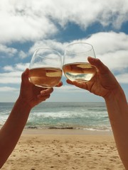 wine on the beach