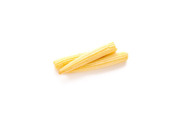 Baby Corn Isolated on White Background.