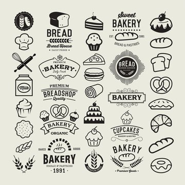 Bakery logotypes set. 