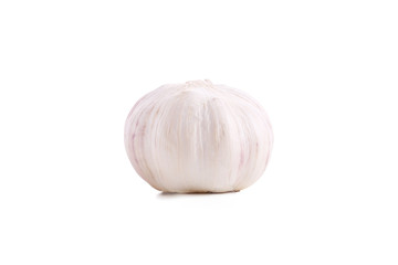 Closeup Garlic Isolated on White.