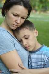 Fototapeta premium Mother with son in park