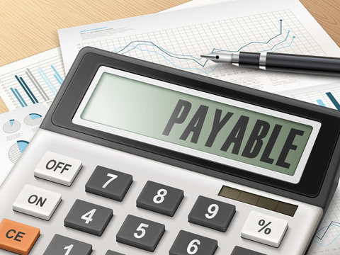 calculator with the word payable