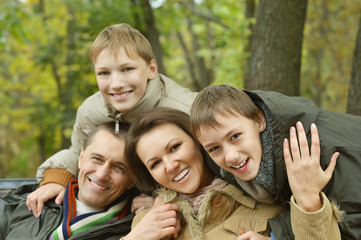 happy family relaxing 