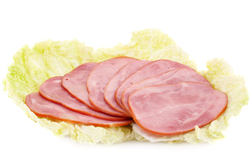 Ham on lettuce