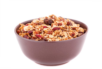 Muesli in the bowl