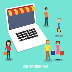 People in the online shopping.illustrator.EPS10.