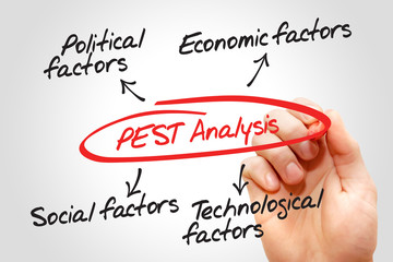 PEST Analysis flow chart, business concept