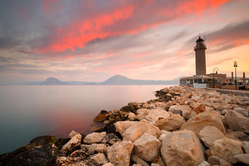 Fototapeta na wymiar Lighthouse in Patras, Greece.