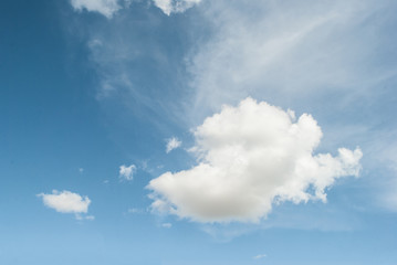 bright beautiful blue sky with clouds, as background