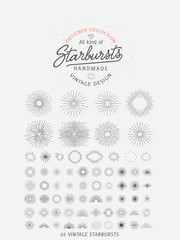 66 Handmade starburst for vintage retro logos, signs. - Designers Collection
