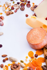 Cheeses with dried fruits and nuts