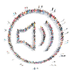 people in the shape of speaker.