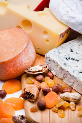 Cheeses with dried fruits and nuts