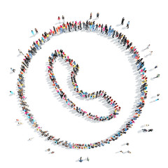 people in the shape of  handset.